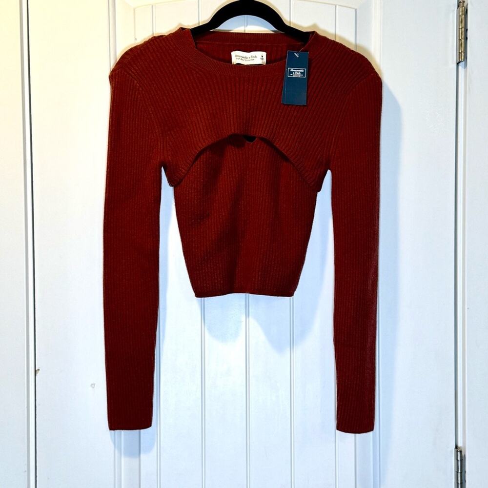 Abercrombie & Fitch Rust Ribbed 2 Piece Sweater Size Medium